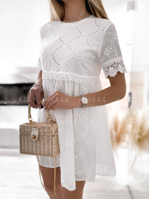 sukienka biała ażurowa Sorina
