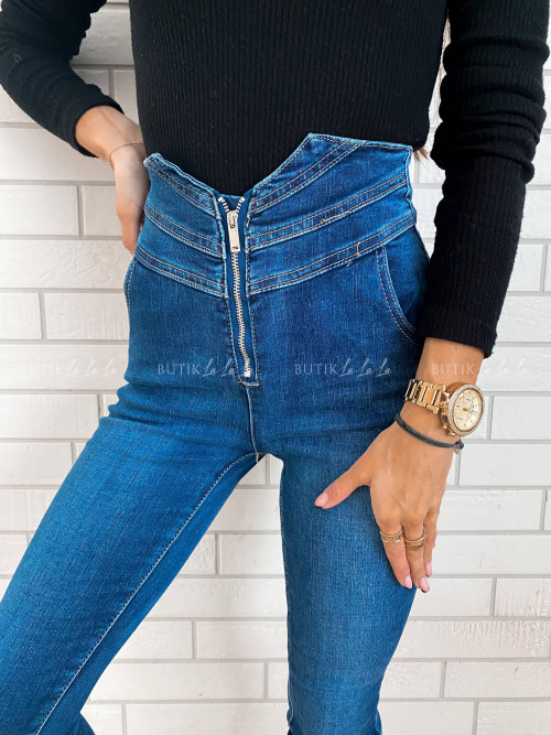 Spodnie jeans z wysokim stanem Daysie