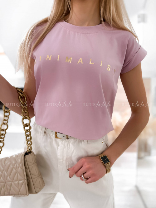 T-shirt pudrowy róż Minimalist