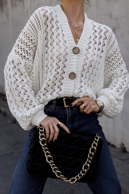 Sweter rozpinany kremowy Candy