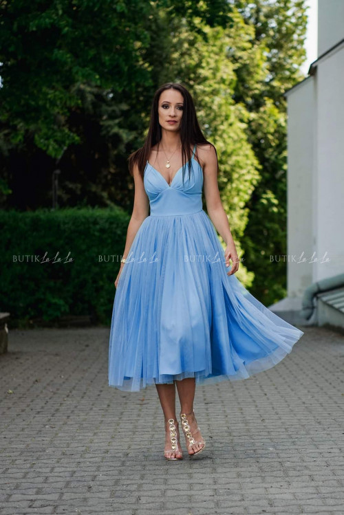 sukienka błękitna tiulowa Anabell