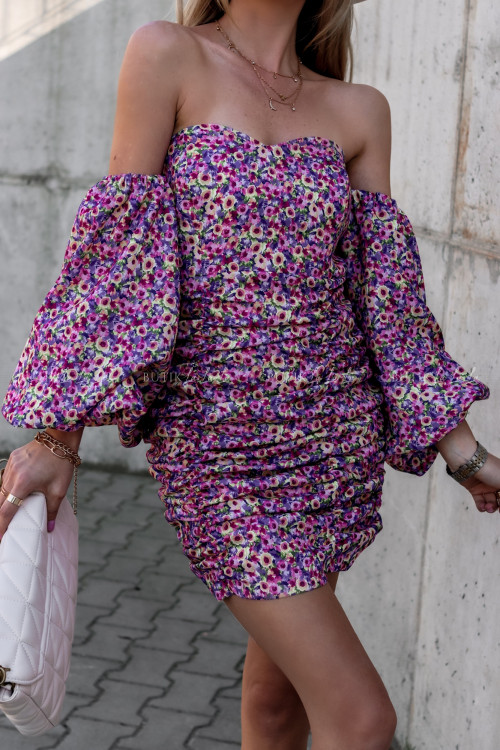 sukienka w kwiatowy print Laos