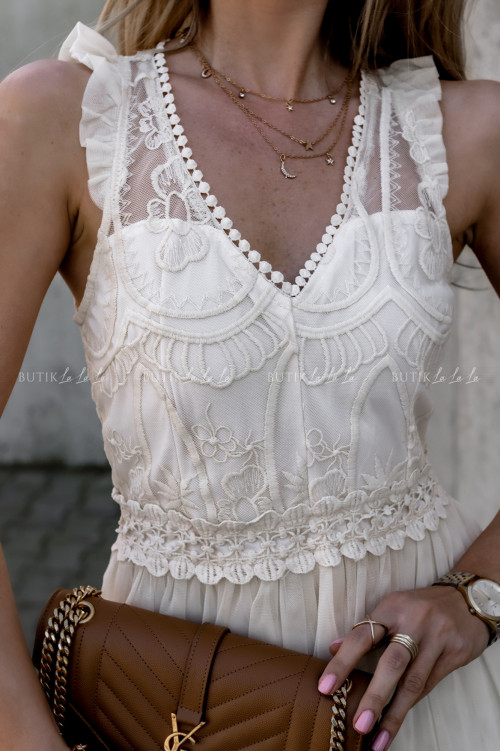 sukienka kremowa Tropez
