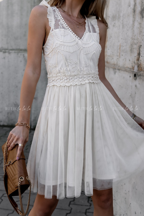 sukienka kremowa Tropez