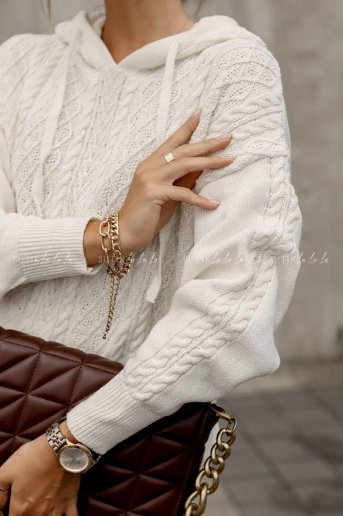 sweter kremowy z kapturem Florence