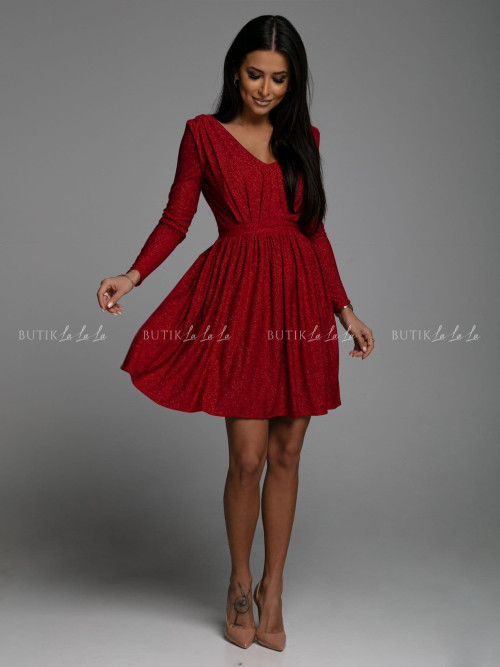Sukienka czerwona z brokatem Arnessa