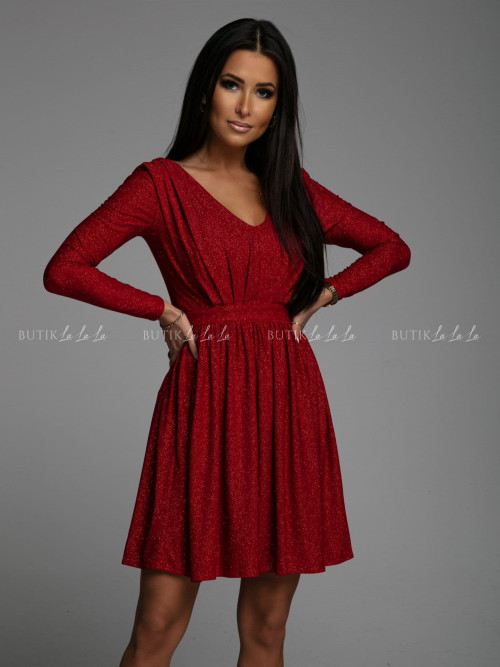 Sukienka czerwona z brokatem Arnessa