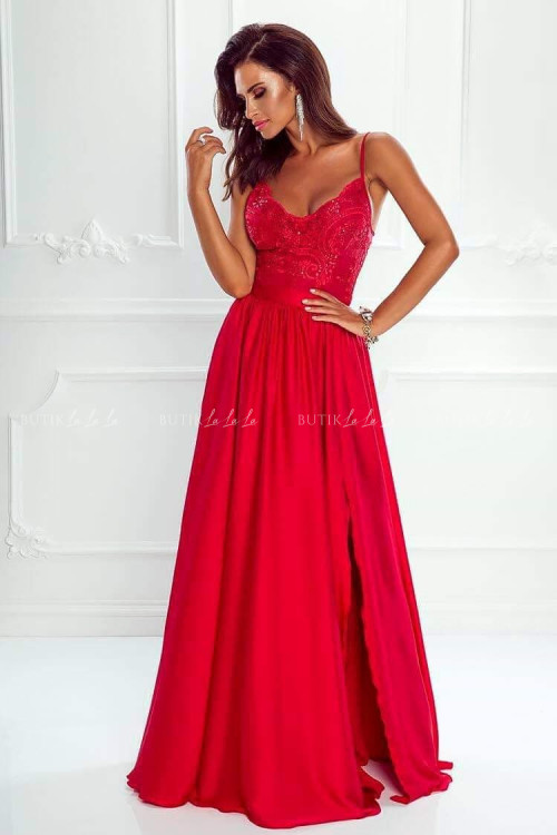 sukienka maxi czerwona Chiara
