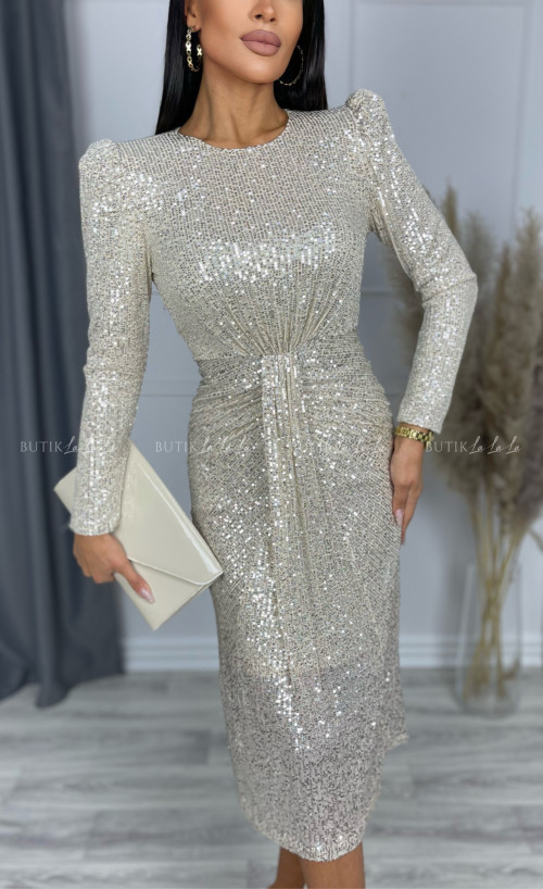 Sukienka cekinowa srebrna Arianna