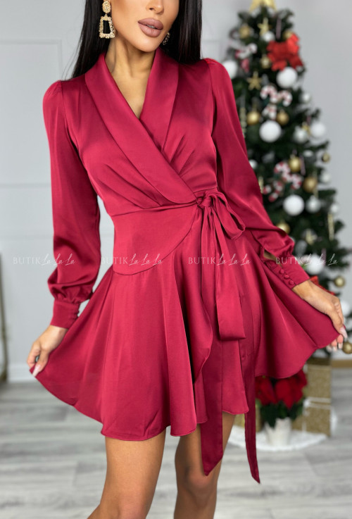 Sukienka atłasowa czerwona Erena