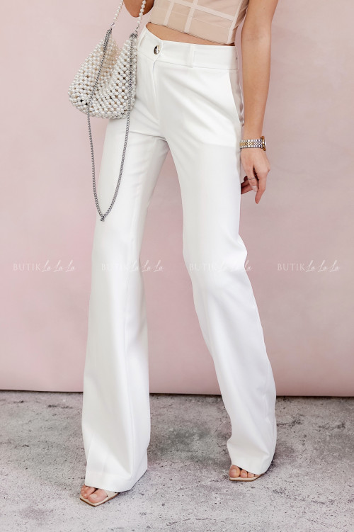 Spodnie proste białe Marigold