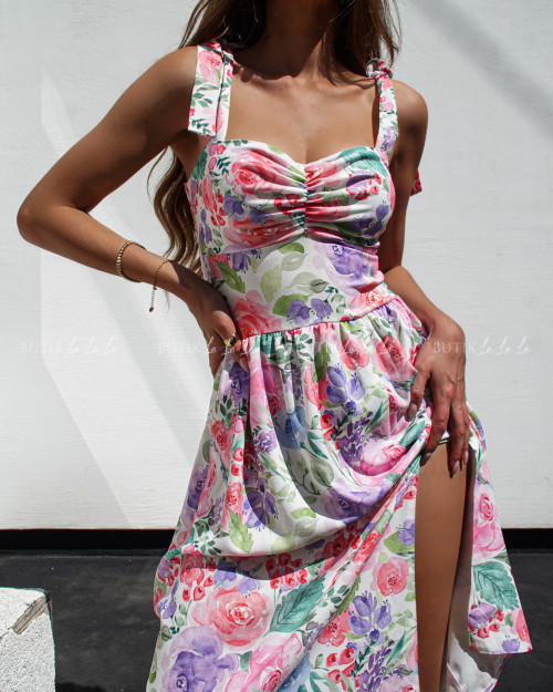 Sukienka z wiązanymi ramiączkami w kwiatowy print Grayson
