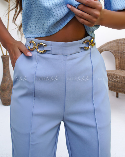 Spodnie niebieskie z łańcuszkami Omaro