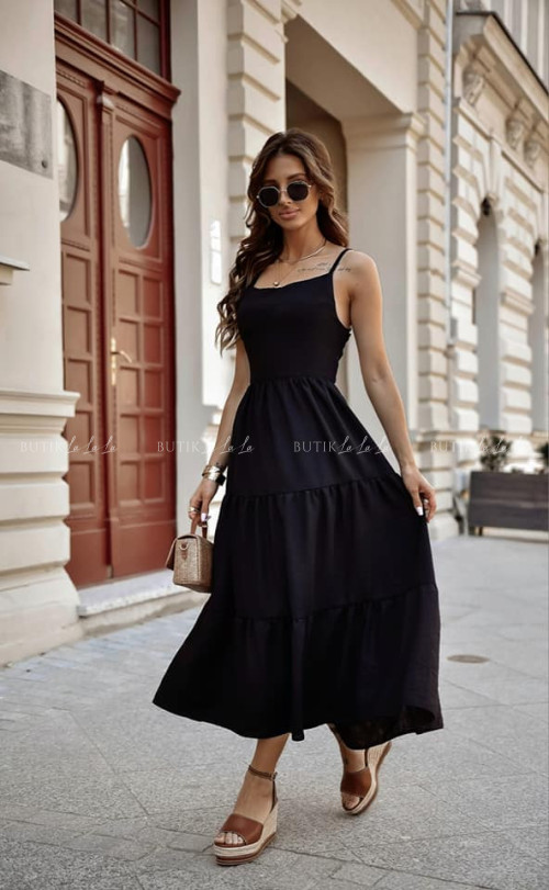 Sukienka na ramiączka czarna Gajana