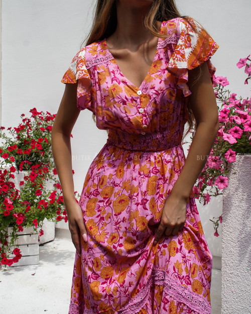 Sukienka maxi w kwiaty Maroko