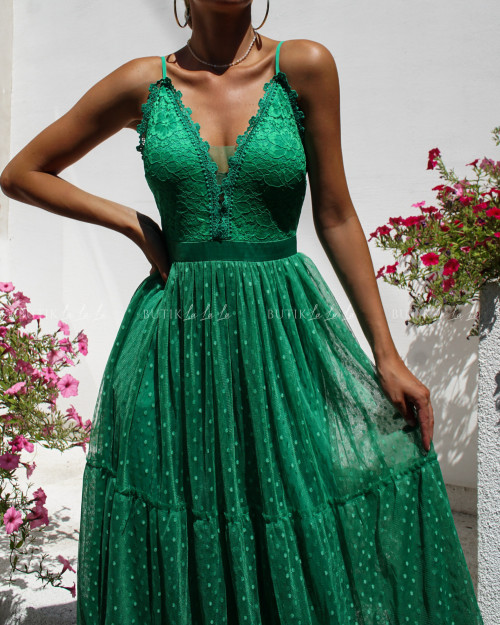 sukienka zielona koronkowa Beauty