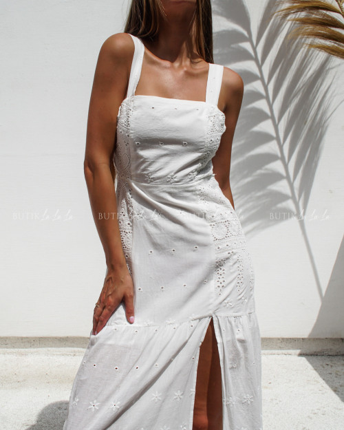 Sukienka ażurowa biała Casablanca
