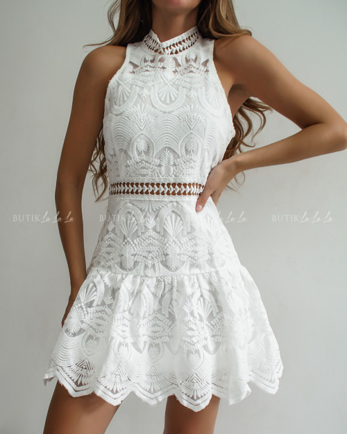 Sukienka gipiurowa biała Alonsa