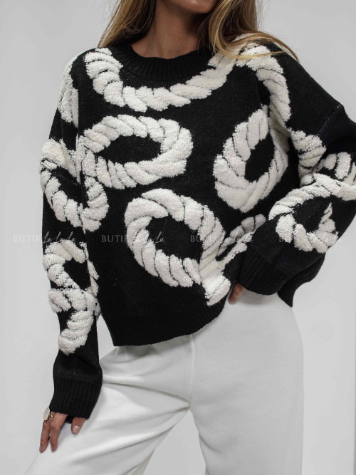 Sweter czarno biały Marion