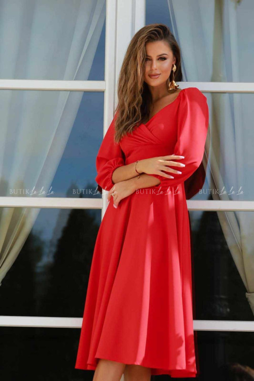 sukienka czerwona midi Naomar