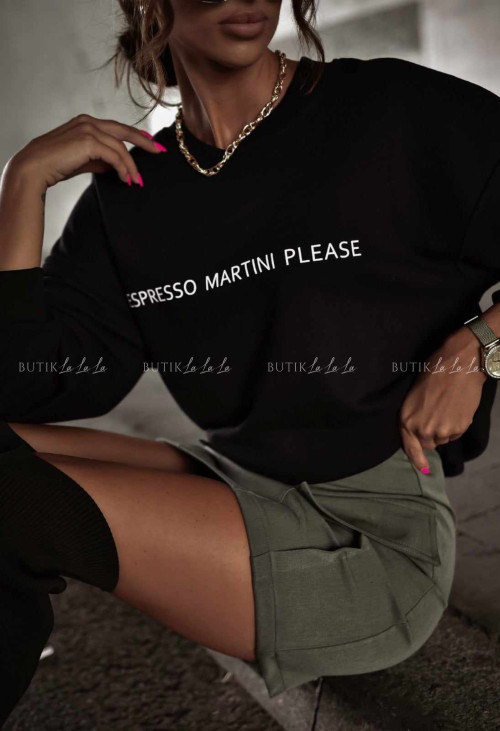 Bluza czarna z napisem Martini