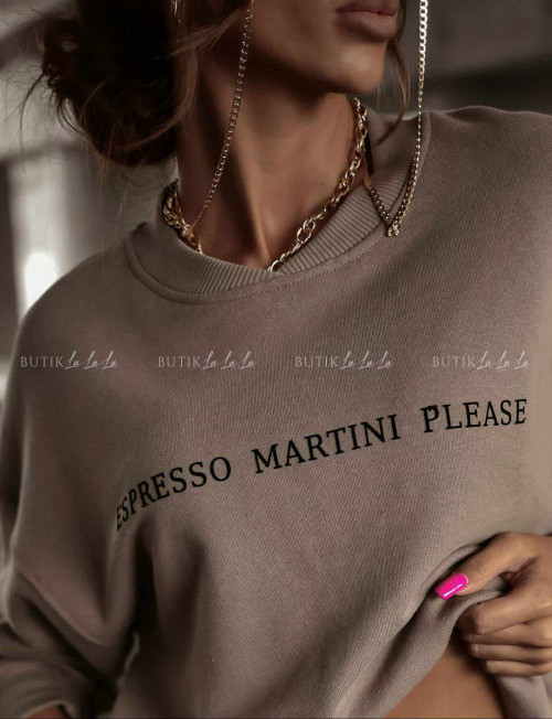 Bluza kawowa z napisem Martini
