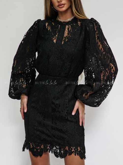 Sukienka gipiurowa czarna Marusha