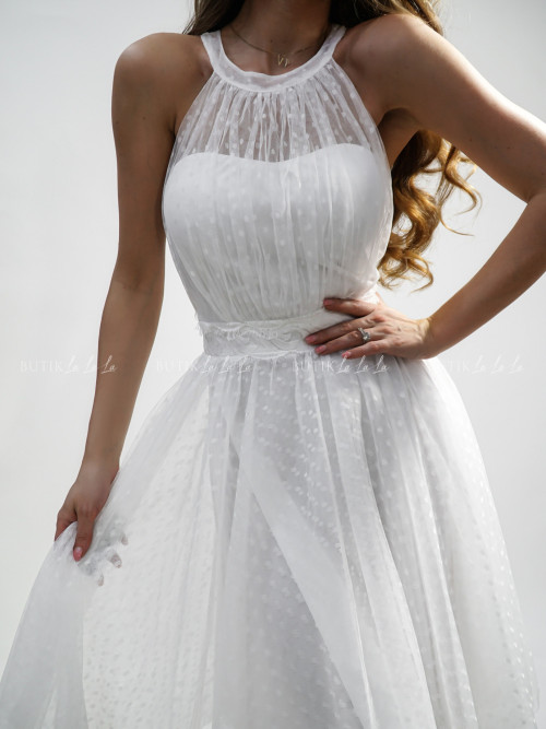 Sukienka mini tiulowa biała Inez