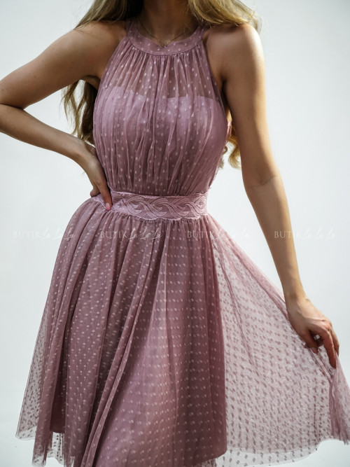 Sukienka mini tiulowa wrzosowa Inez