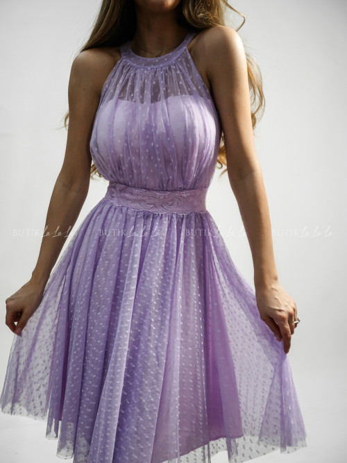 Sukienka mini tiulowa liliowa Inez