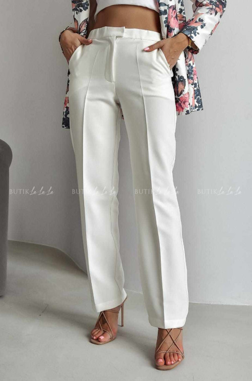 Spodnie materiałowe białe Cessary
