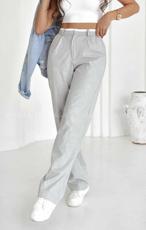 Spodnie siwe z białą wstawką Patricco