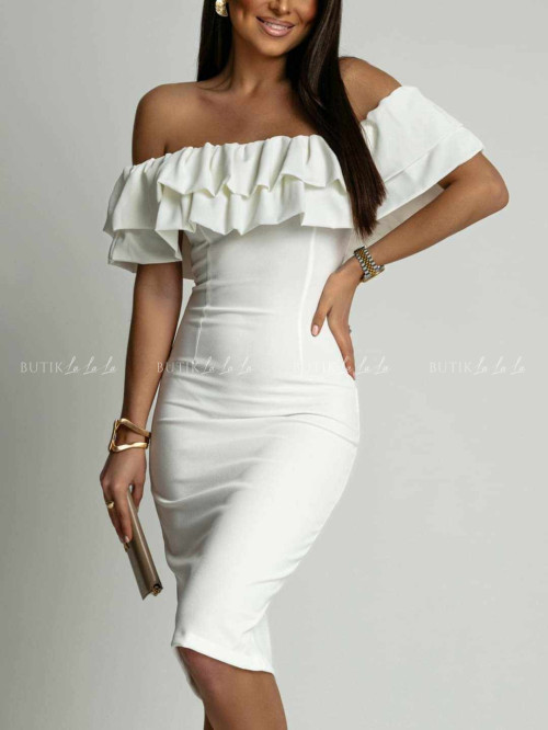 Sukienka mini z falbanami biała Danisa