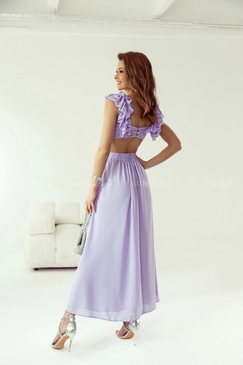 Sukienka z wycięciami liliowa Drola