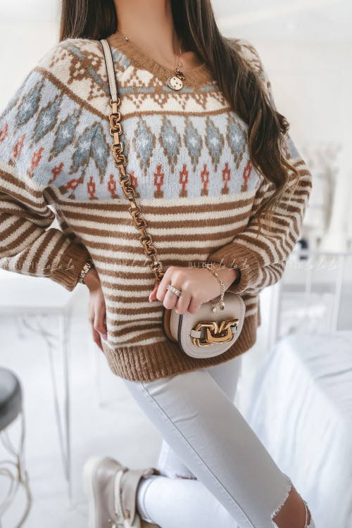 Sweter w kolorowe wzory Filippo 5