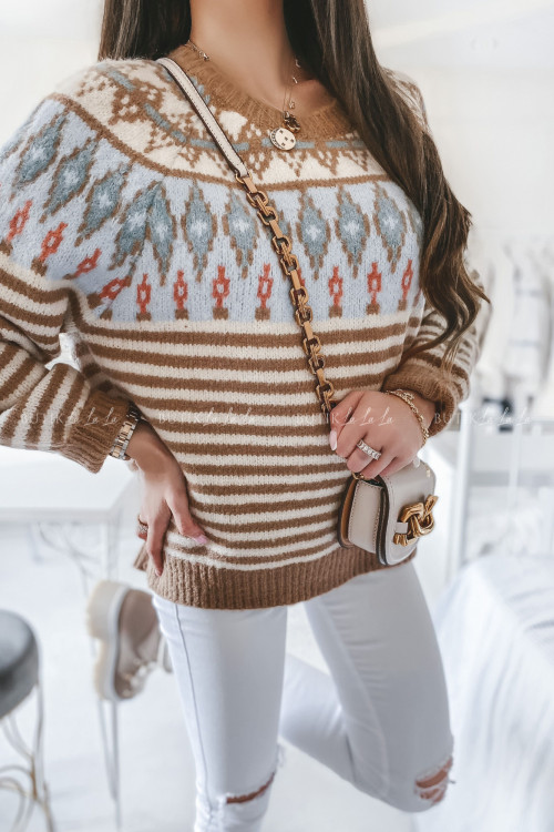 Sweter w kolorowe wzory Filippo 6