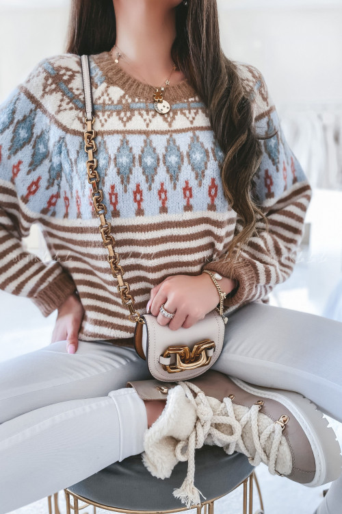 Sweter w kolorowe wzory Filippo 1