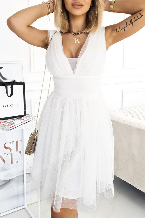sukienka biała tiulowa Bicotone
