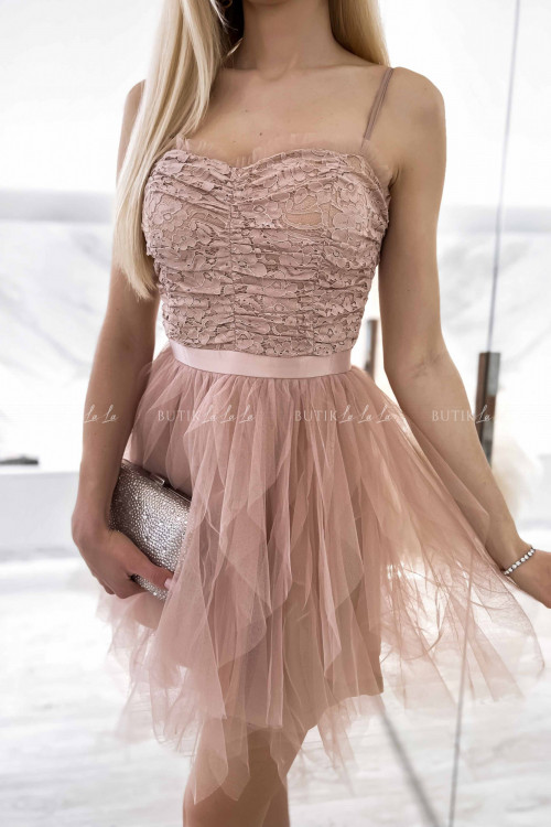 sukienka pudrowa mini Fassi