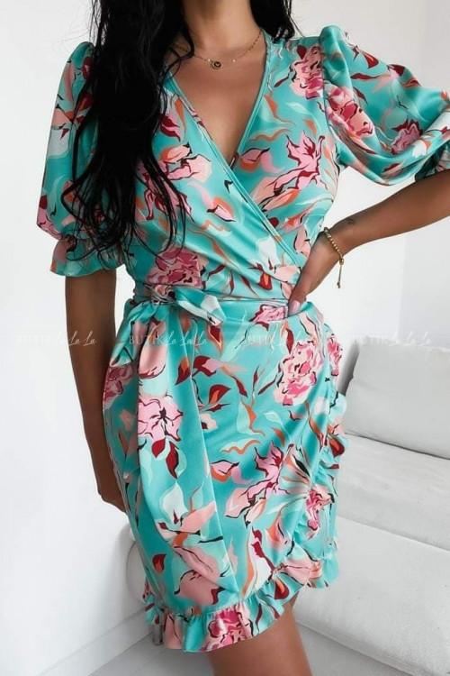 sukienka w kwiatowy print Bymia