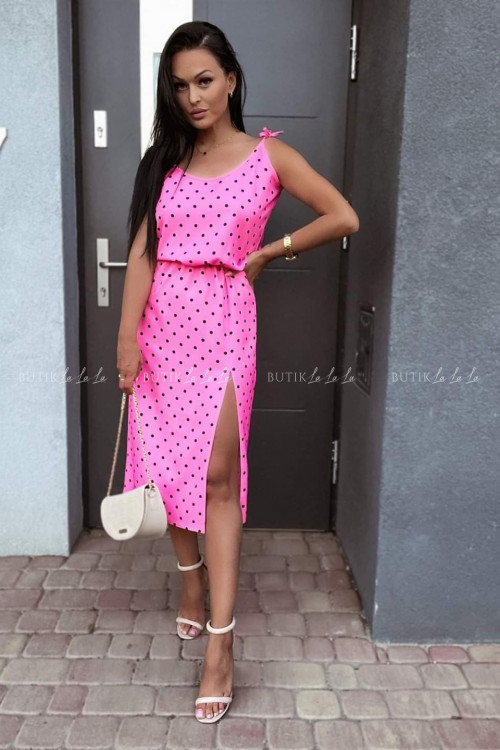 sukienka różowa w groszki Zuza