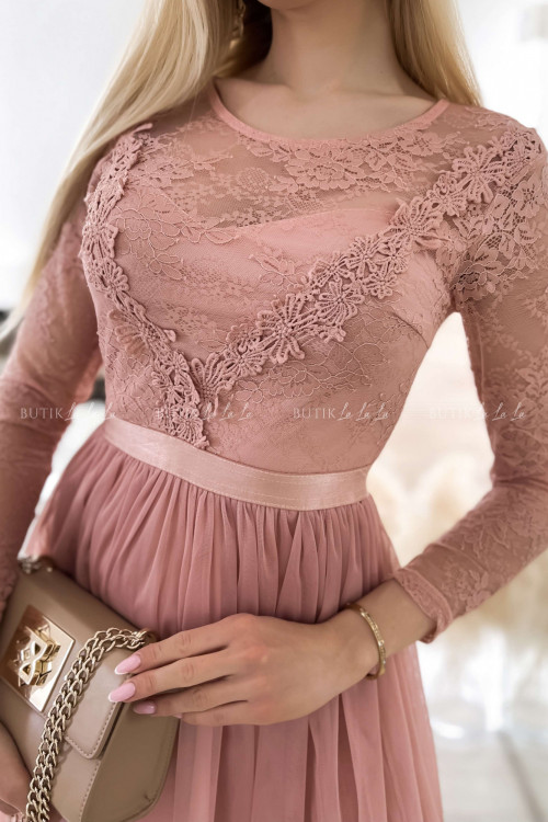sukienka pudrowa koronkowa Verlon