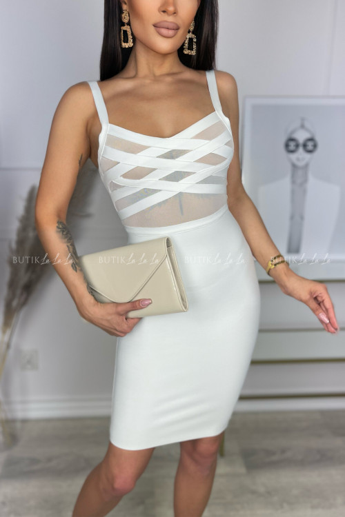 Sukienka dopasowana biała Rosseti