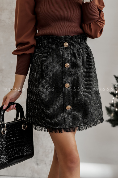 Spódnica czarno złota z ozdobnymi guzikami Atella