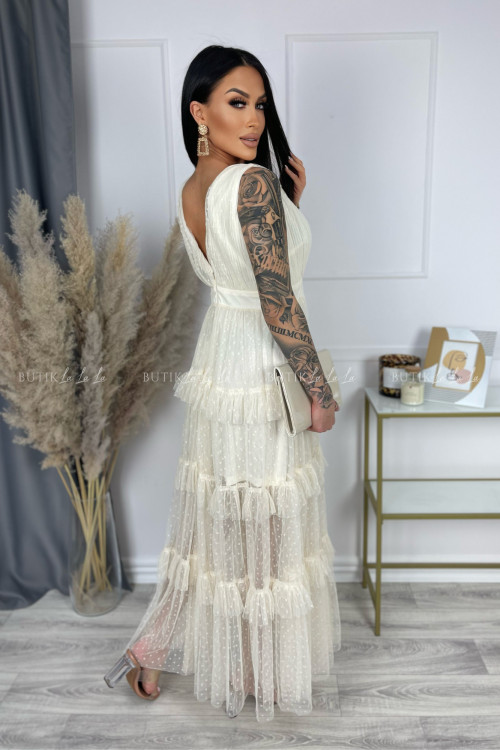 Sukienka maxi kremowa Andromeda 3