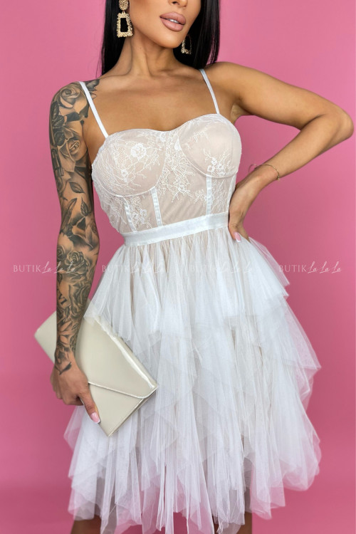 Biało beżowa sukienka Lightness