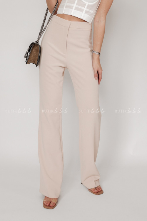 Spodnie z szerszymi nogawkami beżowe Monica