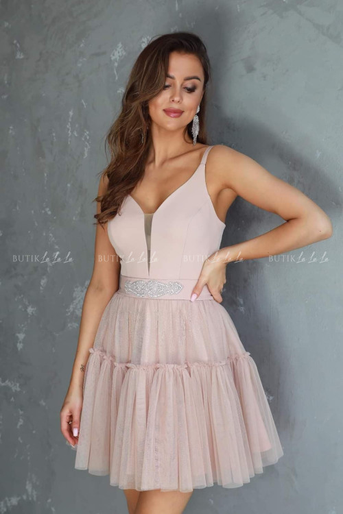 Sukienka mini beżowa Lesley