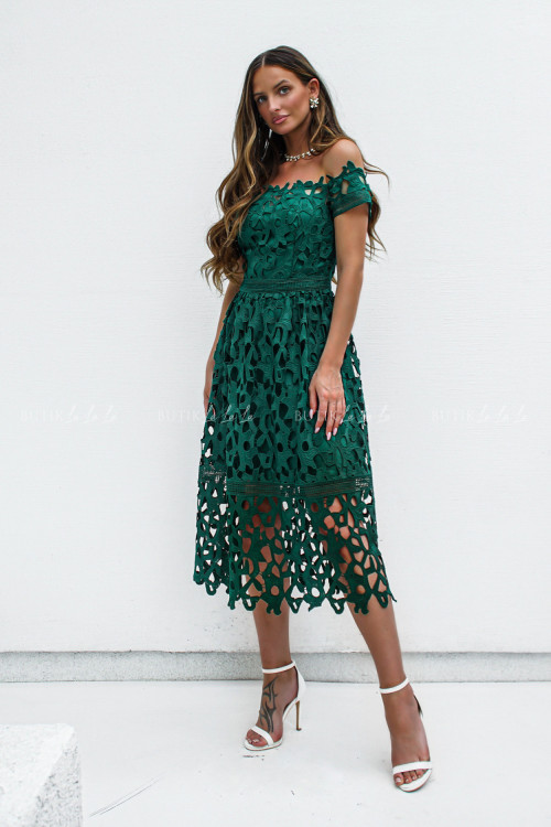 Sukienka gipiurowa zielona Caprrina 1