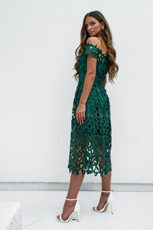 Sukienka gipiurowa zielona Caprrina 2